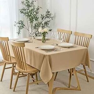 maxmill Slubby Textured Rectangle Tablecloth Water Resistant Wrinkle Free